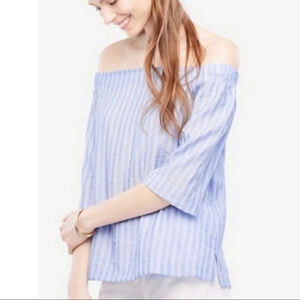 Ann Taylor Striped Off the Shoulder Top
